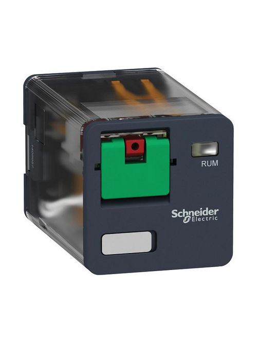 Product image for Square D RUMC21F7 120 VAC 10 Amp 2CO Din Rail/Panel Mount Plug-In Relay