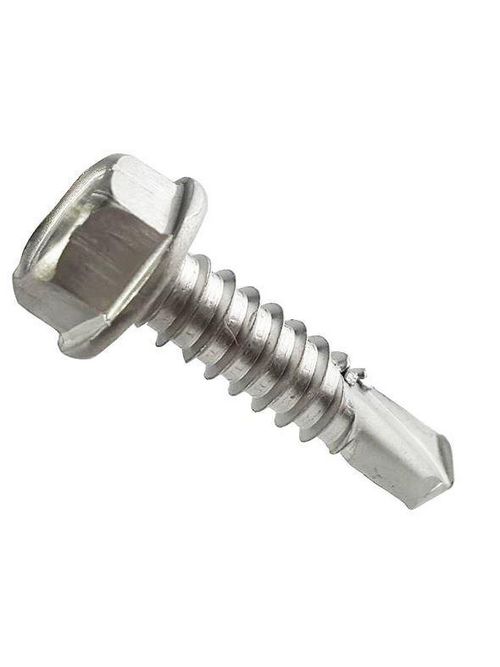 Product image for Star Stainless Screw Company 102TEKSS #10 x 2 Inch Stainless Steel Hex Washer Head Tek Screw