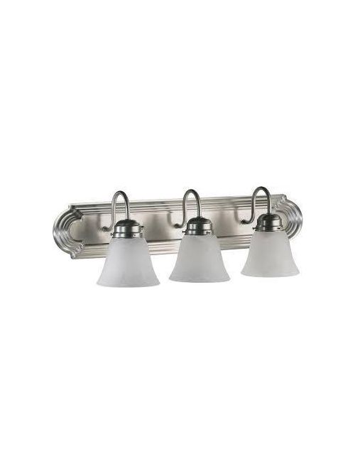 Product image for 2 Light Vanity - Satin Nickel w/ Faux Alabaster Glass