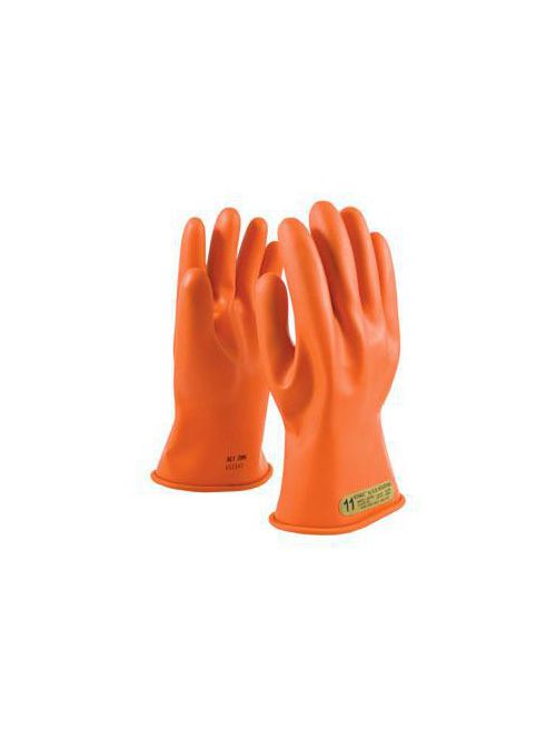 Product image for PIP 147-00-11/7 NOVAX® Rubber Electrical Insulating Gloves, Class 00, 11", Straight Cuff, Orange - Size 7