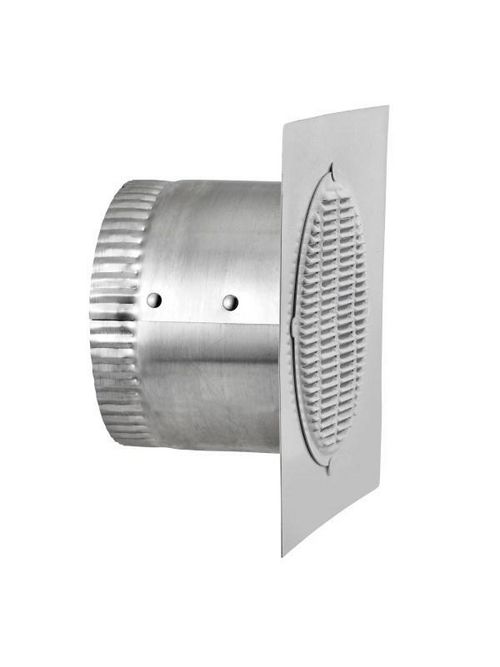 Product image for Lambro Industries 142W 4 Inch Aluminum White 6 Inch Square Flange 3 Inch Collar Length Mini Vent