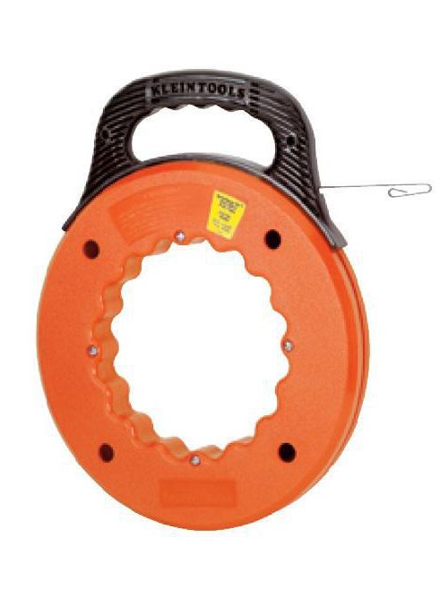 Product image for Klein 50221 240ft Comfort Grip Handle Flat Steel Fish Tape w/ Winder Reel