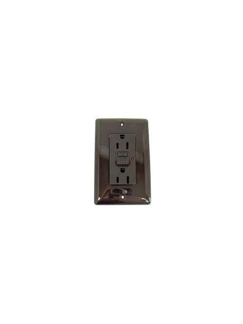 Product image for Hubbell Wiring Devices GF15L 15 Amp 125 VAC NEMA 5-15R Brown GFCI Receptacle with LED Indicator