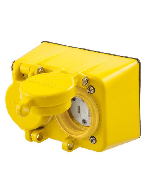 Hubbell Wiring Devices HBL60W47D 15 Amp 125 Volt 2-Pole 3-Wire NEMA 5-15R Yellow Straight Blade Device Duplex Receptacle Hubbell Wiring Devices HBL60W47D 15 Amp 125 Volt 2-Pole 3-Wire NEMA 5-15R Yellow Straight Blade Device Duplex Receptacle