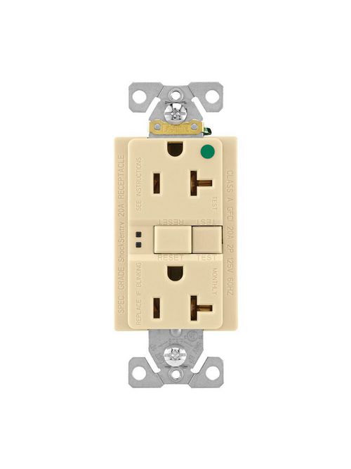 Arrow Hart Wiring SGFH20V 20 Amp 125 VAC 2-Pole 3-Wire NEMA 5-20R Ivory GFCI Duplex Receptacle Arrow Hart Wiring SGFH20V 20 Amp 125 VAC 2-Pole 3-Wire NEMA 5-20R Ivory GFCI Duplex Receptacle