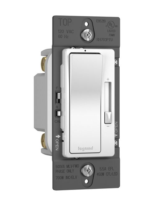 Legrand Radiant RH703-PTUW Tru-Universal 1-Pole 3-Way White Wall Box Dimmer Legrand Radiant RH703-PTUW Tru-Universal 1-Pole 3-Way White Wall Box Dimmer