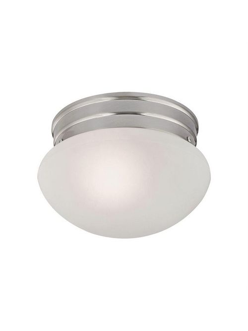 Product image for Elk Lighting 7021FM/20 Huntington 60 W 1 Light Laundry Closet Brushed Nickel White Glass Flushmount Ceiling Light Fixture
