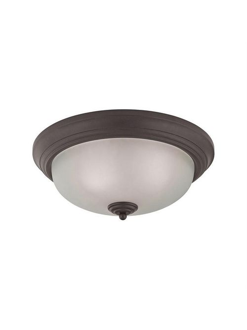 Product image for Elk Lighting 7023FM/10 Huntington 60 W 3 Light Kitchen Oil Rubbed Bronze White Glass Flushmount Ceiling Light Fixture