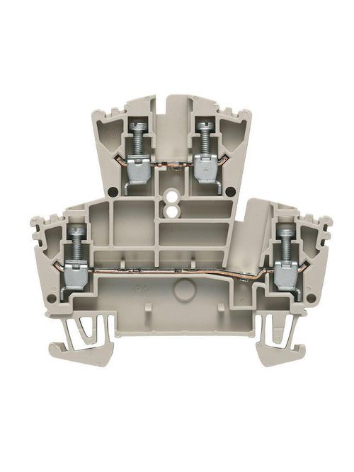 Product image for Weidmuller 1021500000 22 to 12 AWG 2-Tier Level Feed-Through Terminal Block