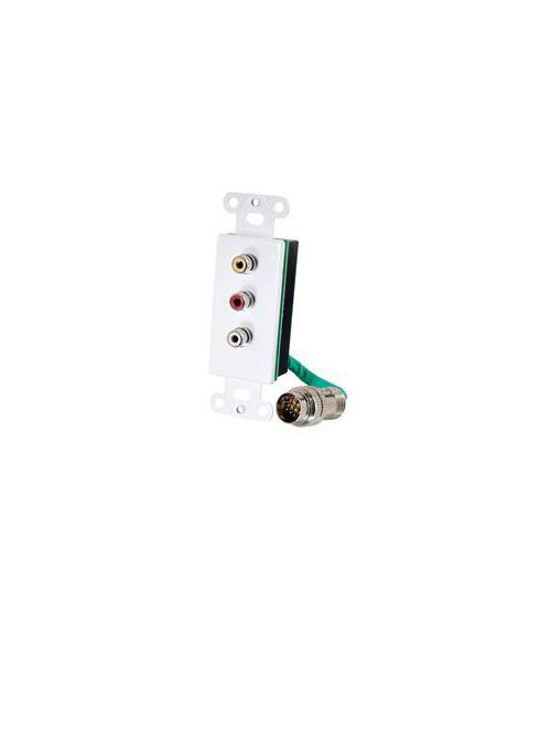Product image for Quiktron C2G 40740 Rapidrun Composite Video And Stero Audio White Wall Plate