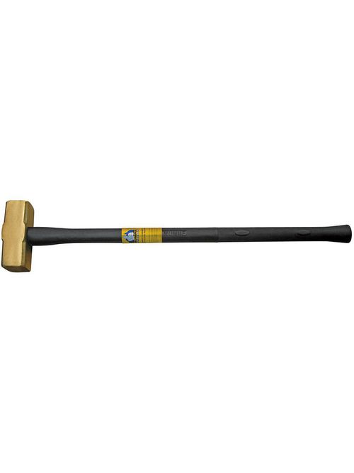 Product image for Klein 7HBRFRH10 Brass Sledge Hammer, Rubber Handle, 10-Pound