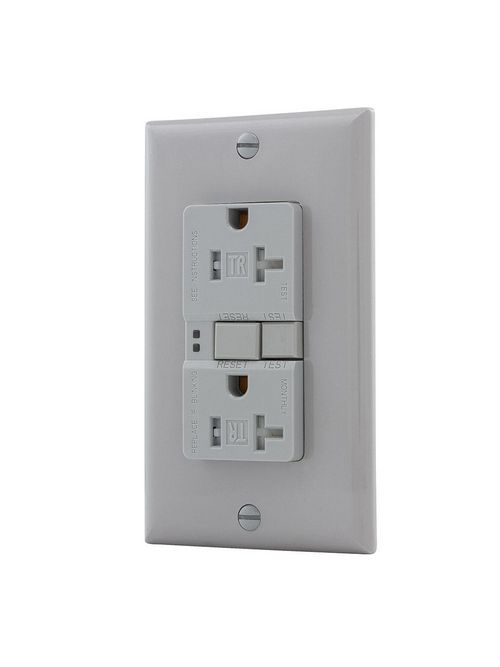 Arrow Hart Wiring TRSGF20GY 20 Amp 125 VAC 2-Pole 3-Wire NEMA 5-20R Gray Tamper Resistant GFCI Receptacle Arrow Hart Wiring TRSGF20GY 20 Amp 125 VAC 2-Pole 3-Wire NEMA 5-20R Gray Tamper Resistant GFCI Receptacle