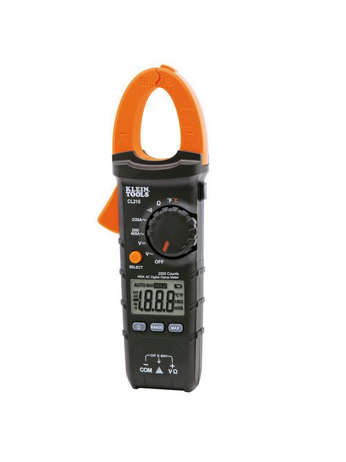 Klein CL210 Clamp Meter, Digital AC Auto-Ranging Tester with Thermocouple Probe Klein CL210 Clamp Meter, Digital AC Auto-Ranging Tester with Thermocouple Probe