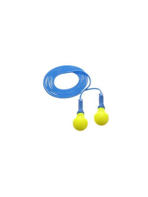 Product image for 3M E-A-R Push-Ins Corded Earplugs, 318-1005, yellow/blue