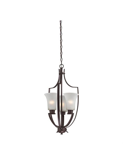 Product image for THO 7723FY/10 3 LT PEND OIL RUBBED BRONZE W WHITE GLASS OPEN FOYER