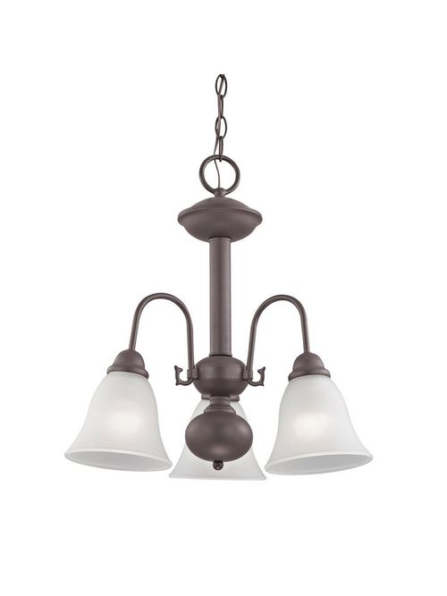 Product image for THO 1903CH/10 3 LT CHANDELIER OIL RUBBED BRONZE W WHITE GLASS BREAKFAST AREA