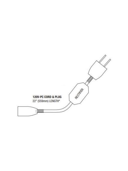 Product image for GMLTG 120V-PC POWER CONNECTOR WITH 2 PRONG POLARIZED PLUG 24IN