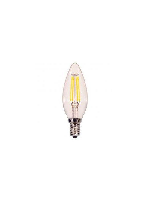 Product image for Satco S9922 3.5 Watt C11 LED; Clear; Candelabra base; 2700K; 350 Lumens; 120 Volt