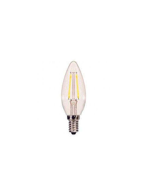 Product image for Satco S9920 2.5W C11 LED; Clear; Candelabra base; 2700K; 200 Lumens; 120 Volt