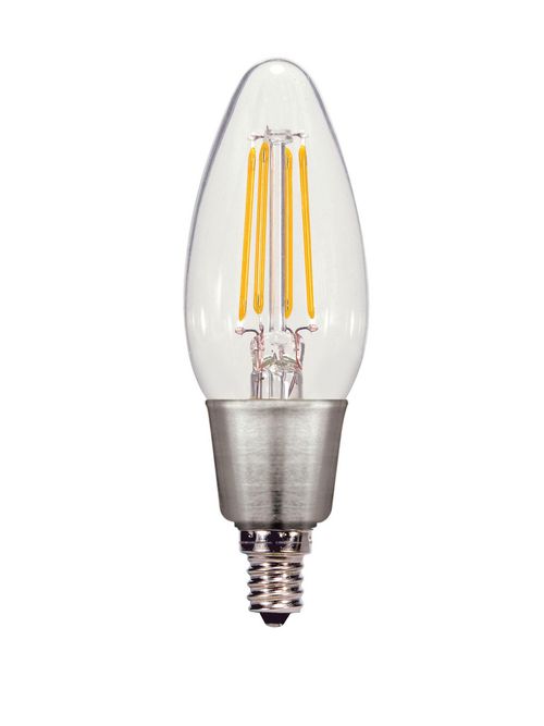 Product image for Satco S9568 2.5 Watt C11 LED; Clear; Candelabra base; 2700K; 250 Lumens; 120 Volt