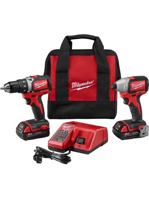 Product image for Milwaukee 2798-22CT M18™ Compact Brushless Drill/Brushless Impact Combo Kit (2 Tool)