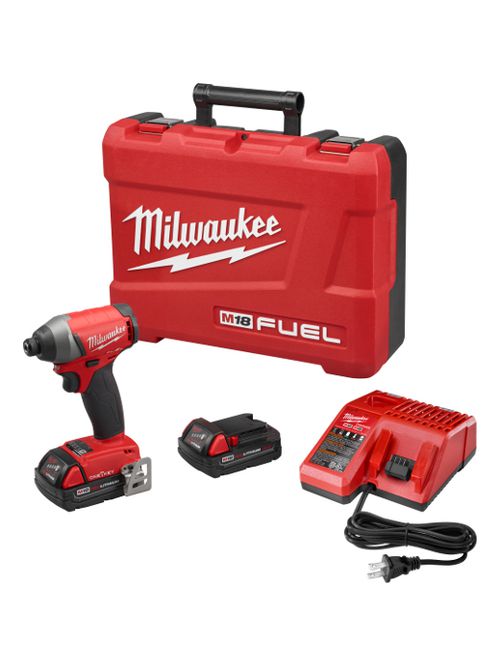 Product image for Milwaukee 2757-22CT M18 FUEL™ 1/4" Hex Impact Driver with ONE-KEY™ Kit