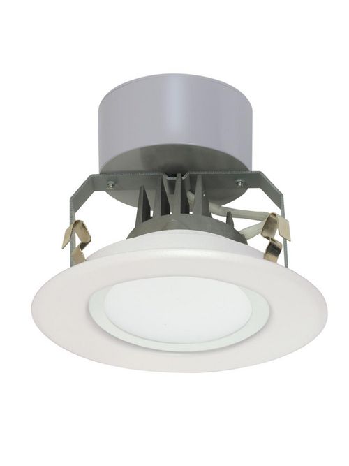 Product image for Satco S9123 - 8 watt LED Directional Downlight Retrofit; 4" Gimbled; 3000K; Medium base; 120 volts; Dimmable