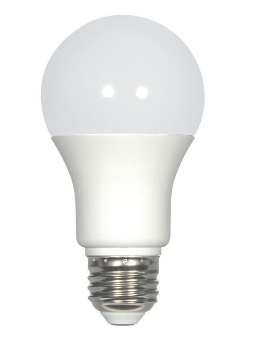 Product image for Satco S9209 - 9.8 watt; A19 LED; Frosted; 3500K; Medium base; 300' beam spread; 120 volts