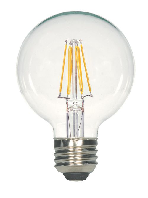 Product image for Satco S9255 - 6.5 Watt G25 LED; Clear; Medium base; 2700K; 810 Lumens; 120 Volt