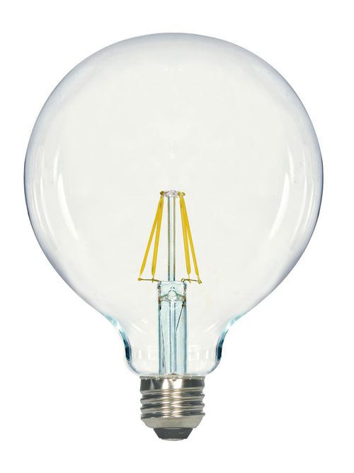 Product image for Satco S9256 - 4.5 Watt G40 LED; Clear; Medium base; 2700K; 450 Lumens; 120 Volt