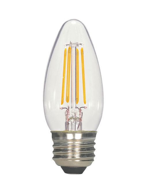 Product image for Satco S9260 - 4.5 Watt C11 LED; Clear; Medium base; 2700K; 450 Lumens; 120 Volt