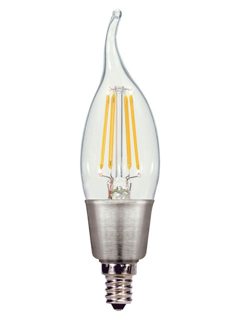 Product image for Satco S9265 - 4.5 Watt CA11 LED; Clear; Candelabra base; 2700K; 450 Lumens; 120 Volt