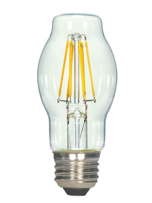 Product image for Satco S9268 - 4.5 Watt BT15 LED; Clear; Medium base; 2700K; 450 Lumens; 120 Volt