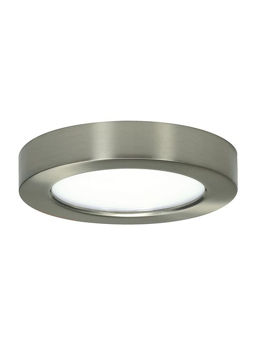 Product image for Satco S9321 10.5 watt; 5.5" Flush Mount LED Fixture; 2700K; Round Shape; Brushed Nickel Finish; 120 volts