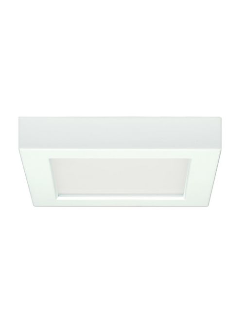 Product image for Satco S9324 10.5 watt; 5.5" Flush Mount LED Fixture; 2700K; Square Shape; White Finish; 120 volts