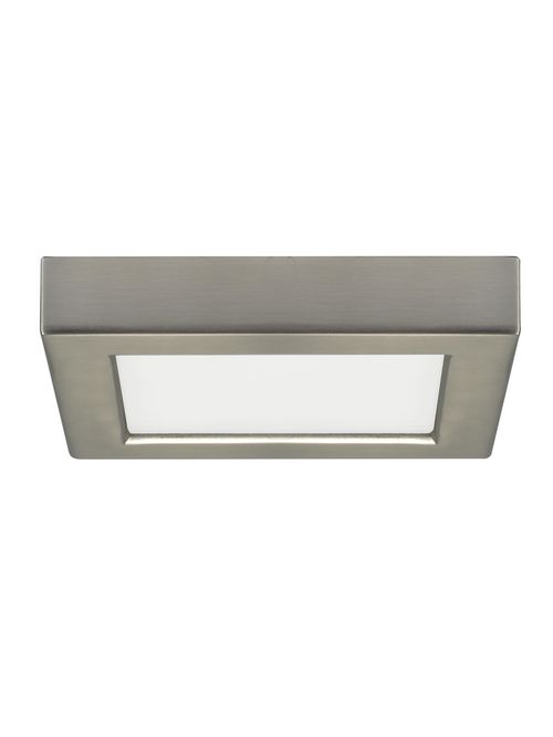 Product image for Satco S9325 10.5 watt; 5.5" Flush Mount LED Fixture; 2700K; Square Shape; Brushed Nickel Finish; 120 volts
