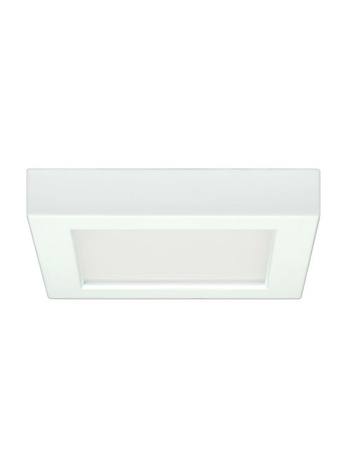 Product image for Satco S9327 10.5 watt; 5.5" Flush Mount LED Fixture; 3000K; Square Shape; White Finish; 120 volts