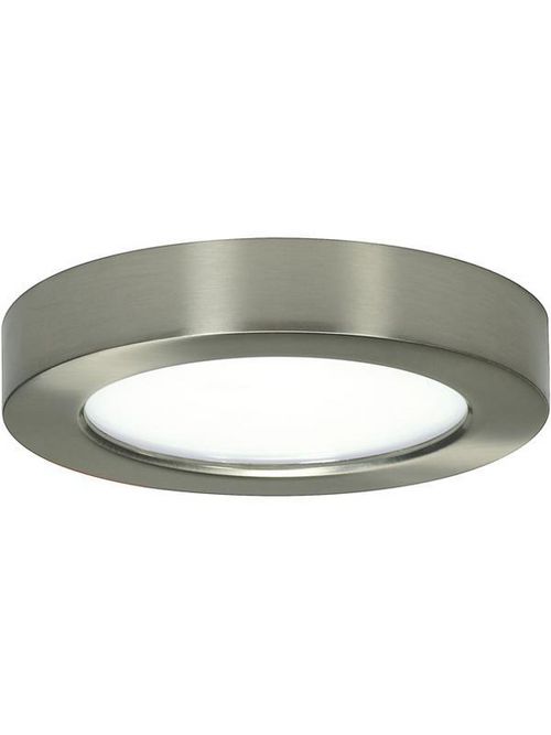 Product image for Satco S9359 10.5 watt; 5" Flush Mount LED Fixture; 3000K; Round Shape; Brushed Nickel Finish; 120 volts