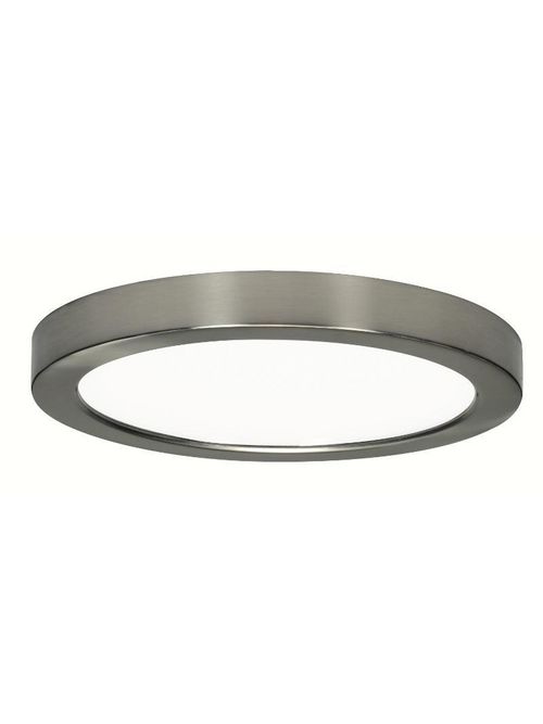 Product image for Satco S9379 18.5 watt; 9" Flush Mount LED Fixture; 3000K; Round Shape; Brushed Nickel Finish; 120 volts
