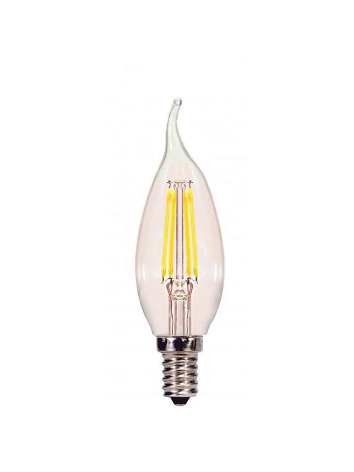 Product image for Satco S9923 3.5 Watt CA11 LED; Clear; Candelabra base; 2700K; 350 Lumens; 120 Volt