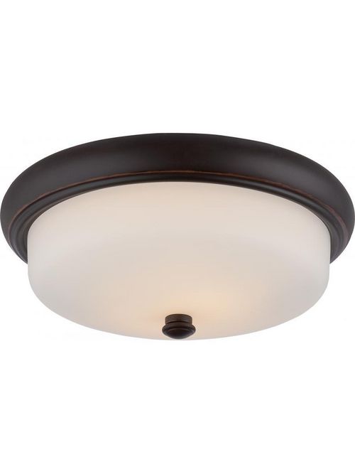 Product image for Dylan 2 Light LED Flush - Mahogany Bronze w/ Etched Opal Glass