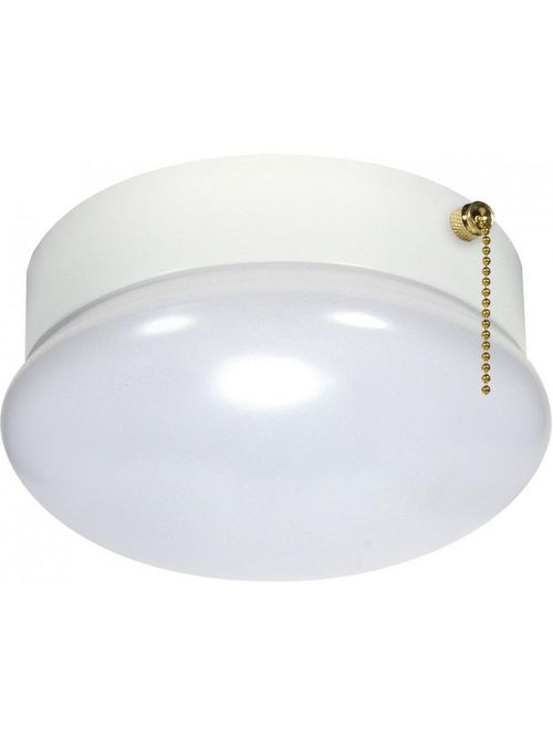 Product image for Satco 62/965 LED Flush mount light; 13.5W; 7 in.; Diameter; Integrated medium base; 3000K; with pull chain; 120V