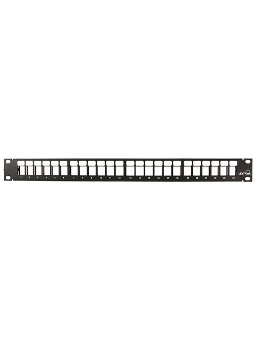 QuickPort Patch Panel, 24-Port, 1RU. Cable Management bar included. QuickPort Patch Panel, 24-Port, 1RU. Cable Management bar included.