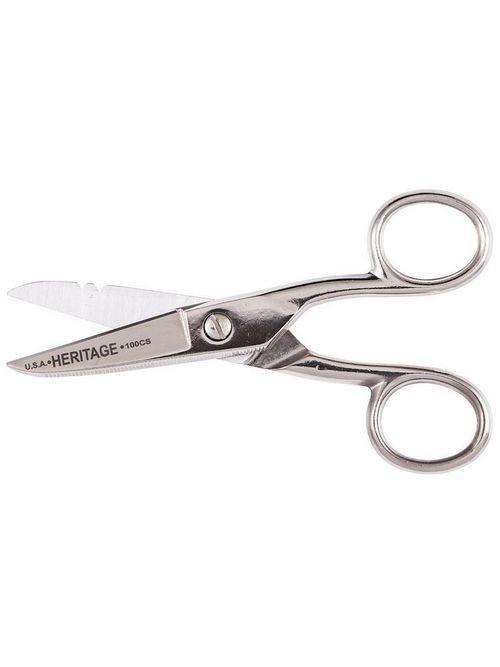 Product image for Klein G100CS Electrician Scissor, Stripping Notches, Serrated