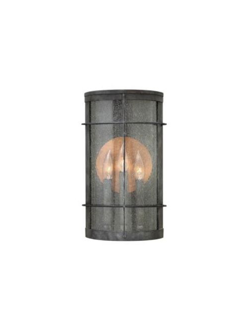 Product image for Newport 1 Light Large Wall Lantern - Aged Zinc