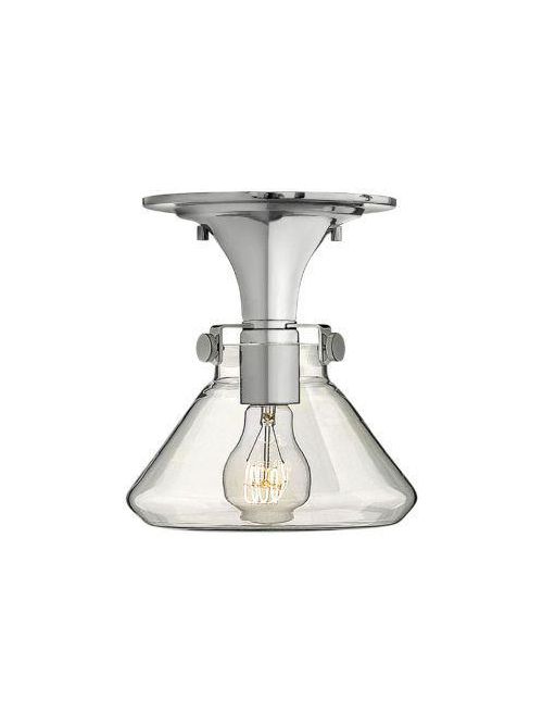 Product image for Congress 1 Light Small Retro Glass Flush Mount - Chrome