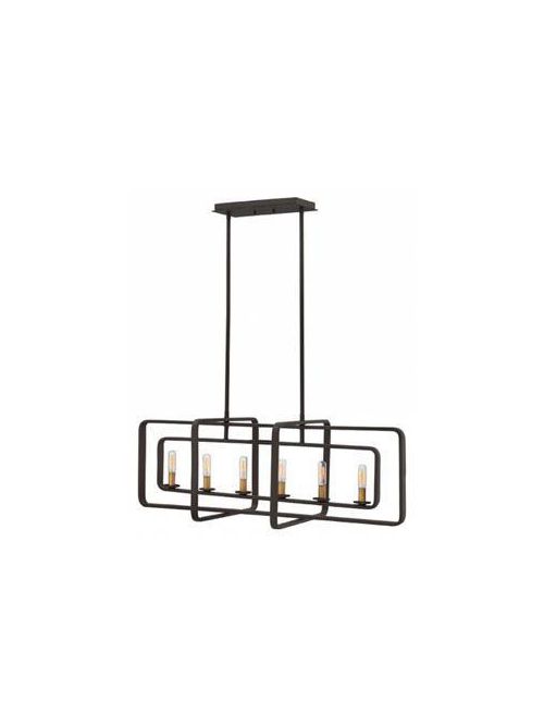 Product image for Quentin 6 Light Linear Chandelier - Buckeye Bronze