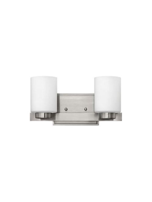 Product image for Miley 2 Light Vanity - Brushed Nickel w/ White Etched Glass