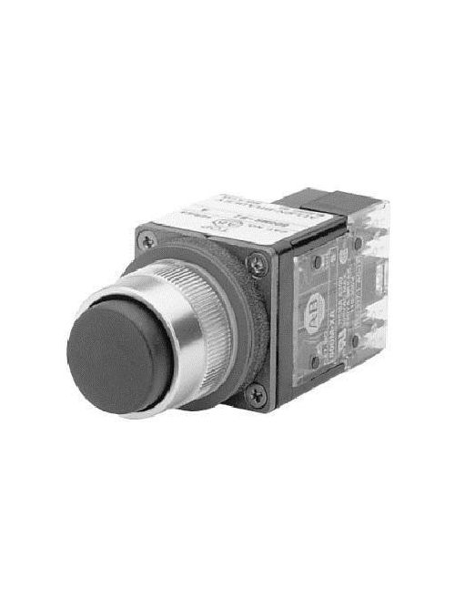 Product image for Pushbutton 1NO extended head small screw black