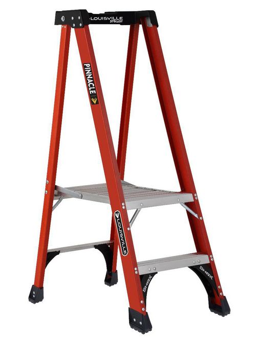 Product image for L-VIL FXP1803HD 3FT FG PINNACLE PLATFORM LADDER EXTENDED RAIL PROTOP TYPE IAA 375B RATED FIBERGLASS PLATFORM LADDER